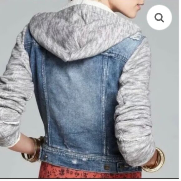Free People denim knit jacket - Picture 2 of 12